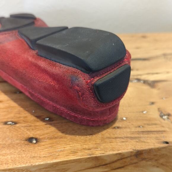 Donald J. Pliner Made in Italy Vesta Red Distressed Driving Mocassins Size 6.5 - Picture 10 of 12